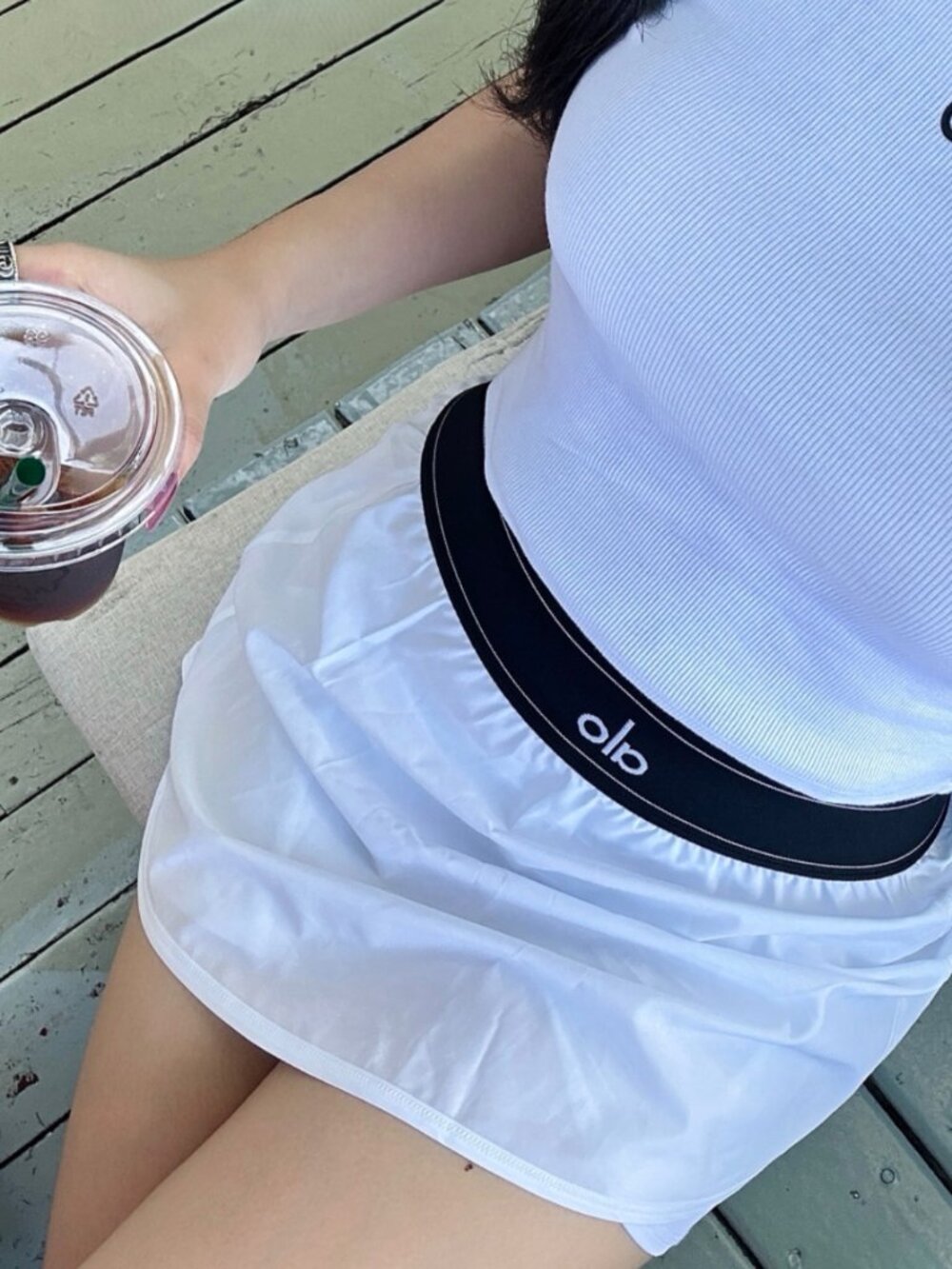 ⭐Brand new ALO Yoga Match Point Tennis Skirt White Sports Skirt High-Waisted - Picture 8 of 8